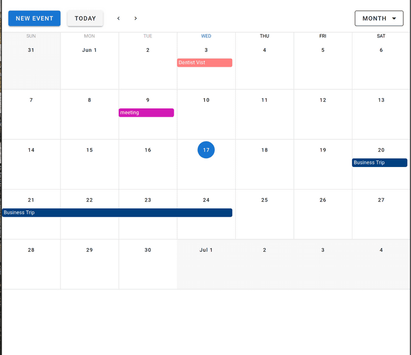 Calendar Vue
